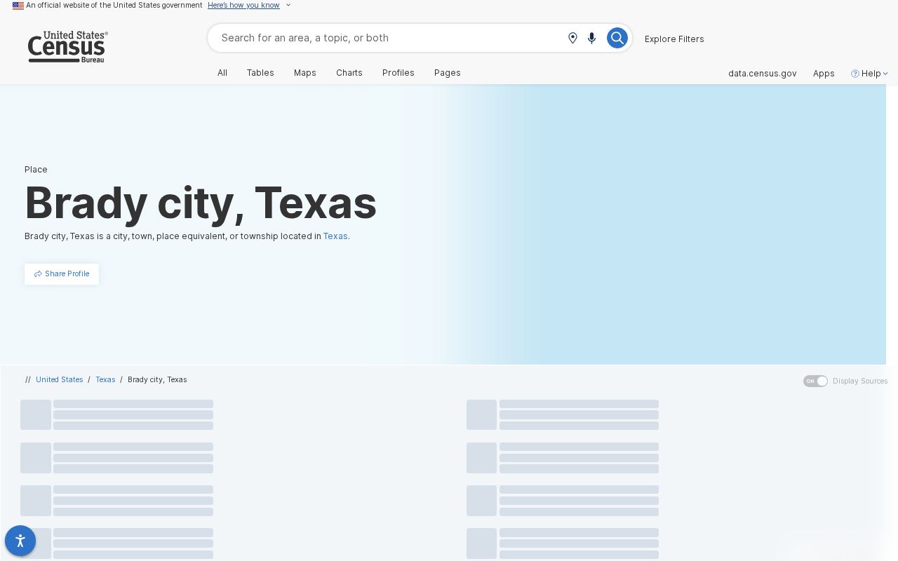 Brady court docket city population source